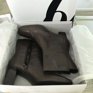 Nine West Brown Leather Heeled Boots, Sz9